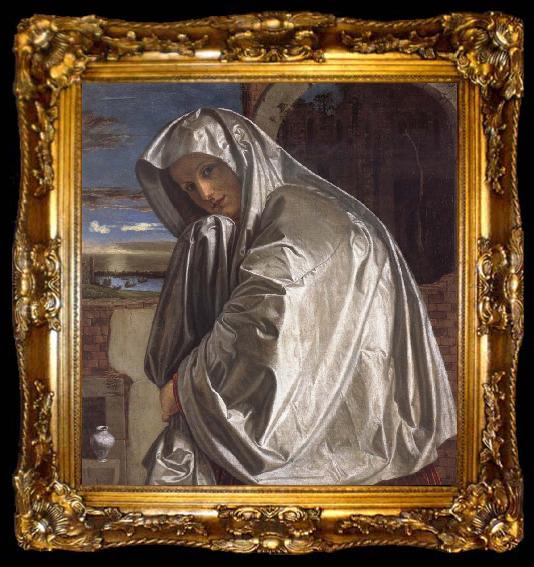 framed  SAVOLDO, Giovanni Girolamo Saint Mary Magdalene Approaching the Sepulchre, ta009-2